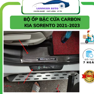 Ốp bậc cửa xe Kia Sorento 2021-2023 ,Chất liệu hợp kim Carbon cao cấp,chuẩn nhất thị trường