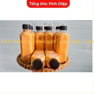 Chai nhựa 330ml nắp đen đựng trà sữa, nước mía, nước giải khát