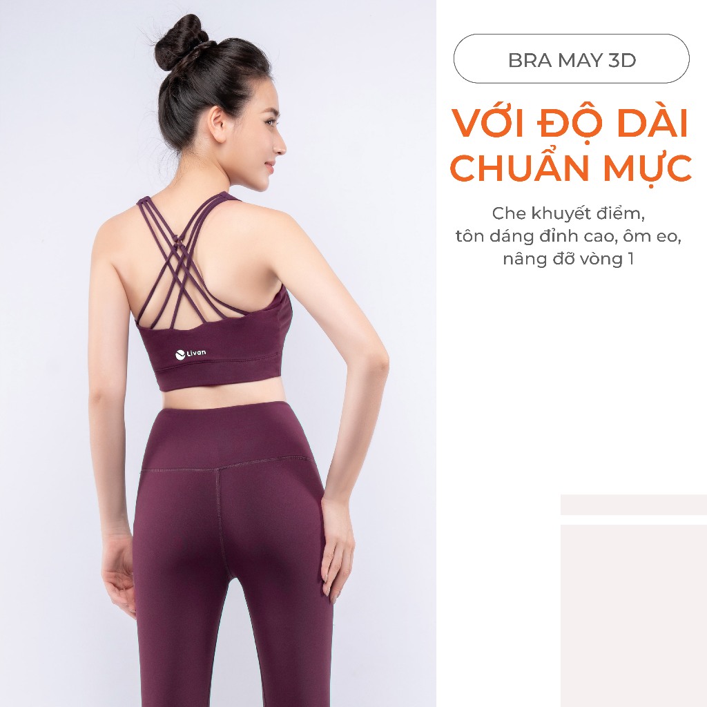 Ảnh Bộ Tập Yoga Nữ LV24N01F506 Áo Bra Đệm Rời & Quần Legging Cạp Cao Co Giãn, Elaine Bộ Tập Gym Nữ 3