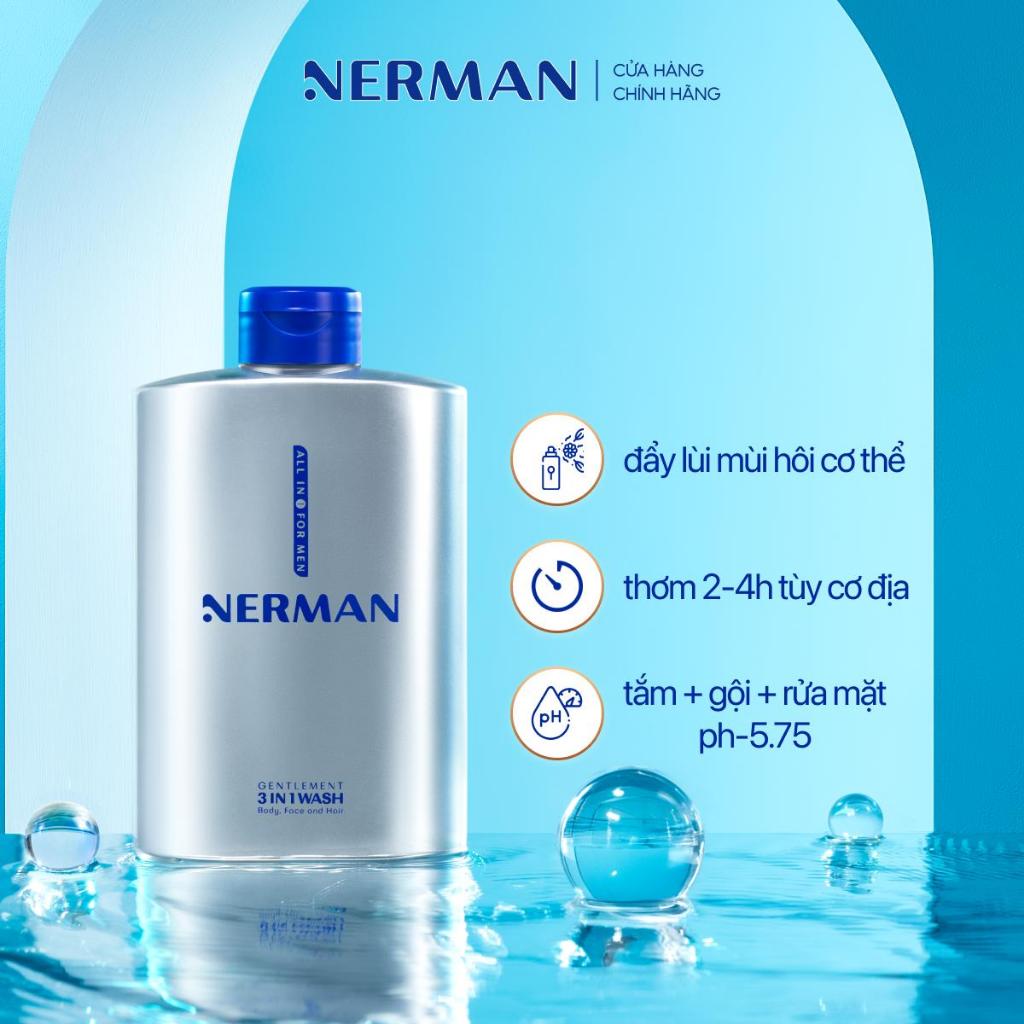 Ảnh Combo 2 chai sữa tắm gội nam giới hương nước hoa cao cấp Gentleman 3 in 1 Nerman 350ml 2