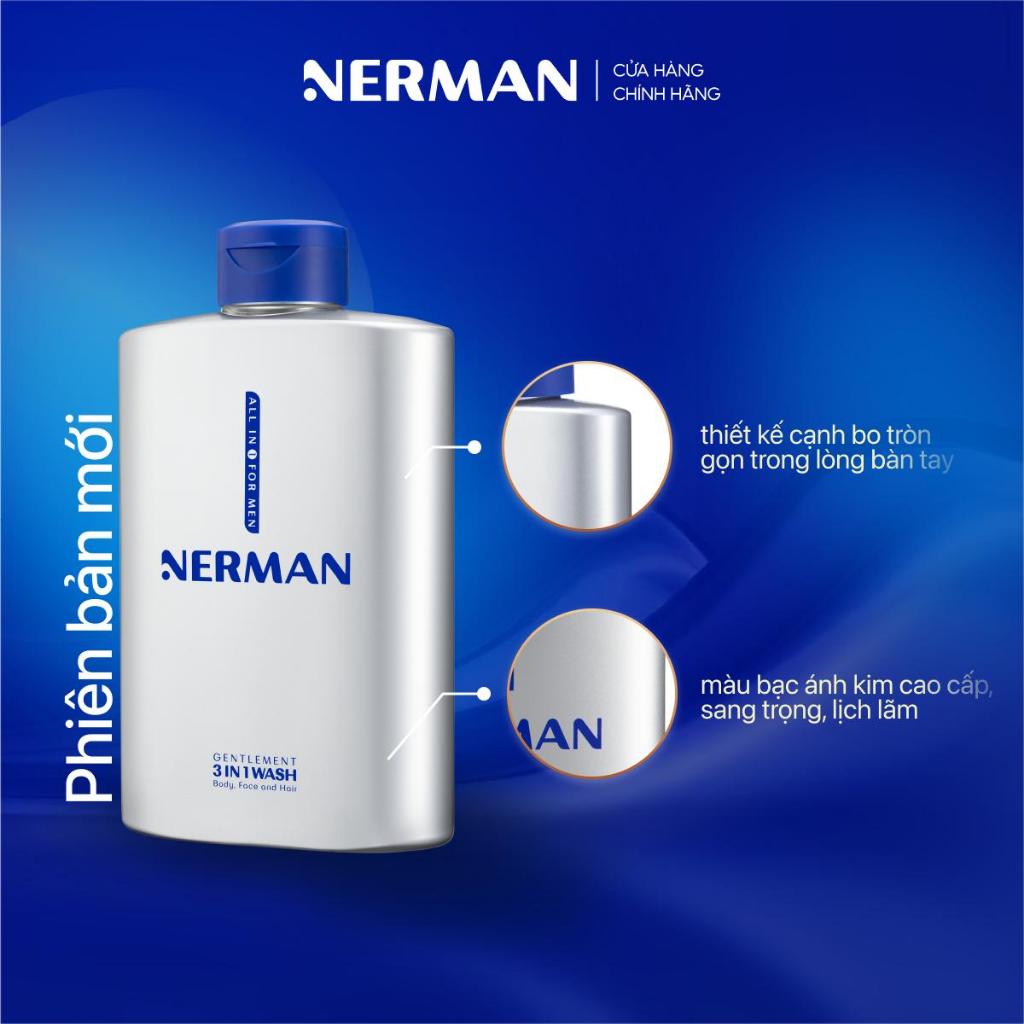 Ảnh Combo 2 chai sữa tắm gội nam giới hương nước hoa cao cấp Gentleman 3 in 1 Nerman 350ml 4