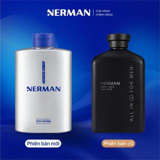 Combo 2 chai sữa tắm gội nam giới hương nước hoa Gentleman 3 in 1 Nerman 350ml