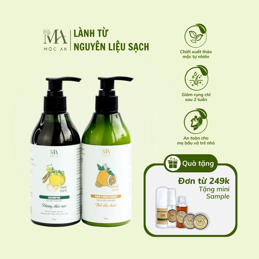 Ảnh Bộ Dầu Gội Xả Thảo Mộc Mộc An Giảm Gãy Rụng, Nuôi Dưỡng Mái Tóc Chắc Khoẻ 2