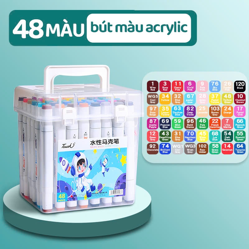Bút Acrylic Màu Sắc Tươi Sáng Đa Dạng Vẽ Lên Mọi Bề Mặt Không Độc Hại Cho Bé Thỏa Sức Sáng Tạo