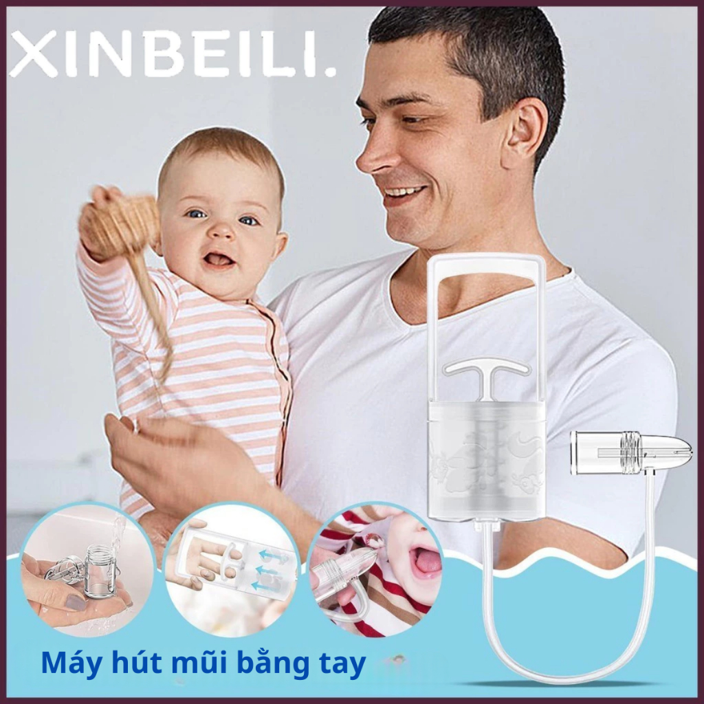 Máy hút mũi bằng tay cao cấp QA Happylife cho bé sơ sinh an toàn không đau không tổn thương cho bé
