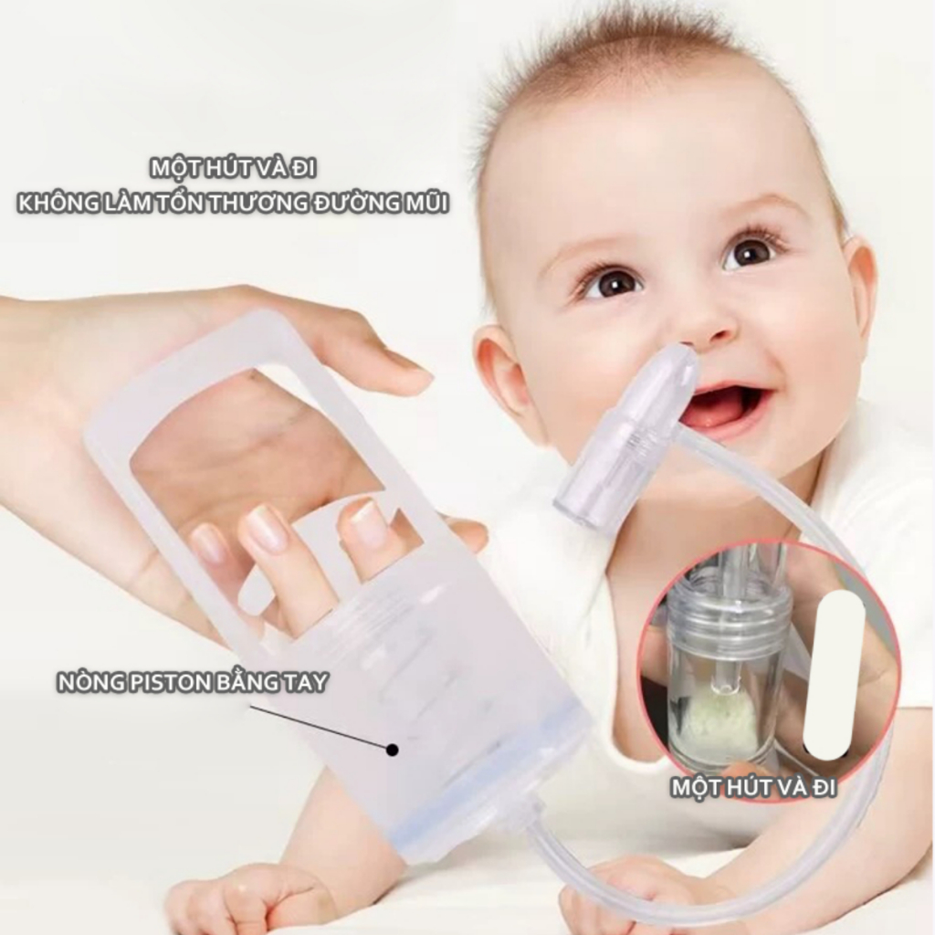Máy hút mũi bằng tay cao cấp QA Happylife cho bé sơ sinh an toàn không đau không tổn thương cho bé