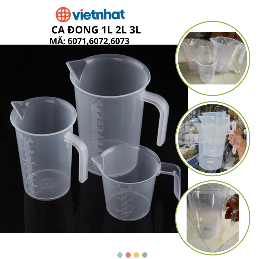 Ca đong định mức 1L 2L 3L Chính Hãng VIỆT NHẬT (Mã 6071,6072,6073)
