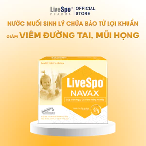 LiveSpo Navax sơ sinh (5 ống) - Nhỏ mũi, họng cho trẻ 0-2 tuổi, giúp giảm nghẹt mũi, viêm mũi, họng