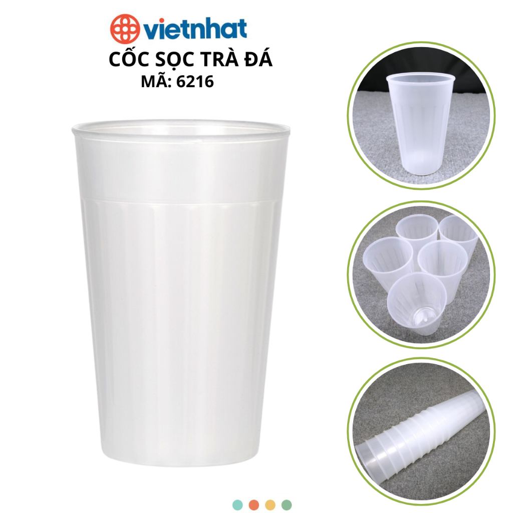 COMBO 10 Cốc sọc trà đá, Cốc uống bia, Cốc uống nước Chính Hãng Việt Nhật (mã 6216)