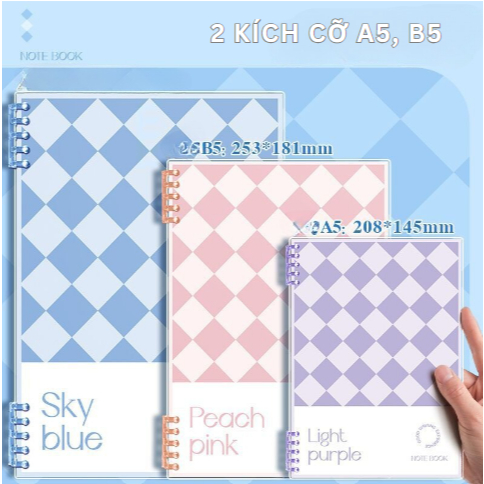 Sổ Bìa Còng, Sổ Còng CARO A5 B5 MESO - Sổ Còng Tháo Được Giấy, Lõi giấy Refill Sổ Còng