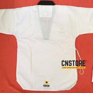 Quần Áo Võ – Võ Phục Taekwondo Cổ Đen Vải Sọc Kwon Dày Dặn Bền Chắc