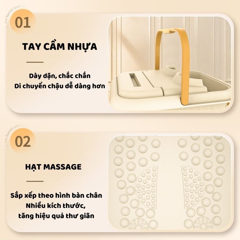 Chậu Ngâm Chân ENODA HOME Nhựa Cao Cấp, Thau Ngâm Chân Massage, Giảm Đau Nhức C010