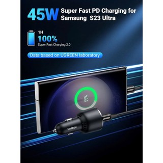 Tẩu sạc ô tô UGREEN CD239 | Sạc đồng thời nhiều thiết bị | Vỏ PC chống cháy |  Bảo hành 18 tháng 1 đổi 1 | 20467 90645