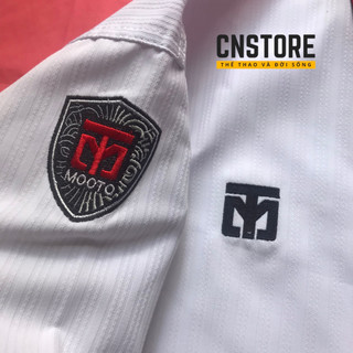 Võ Phục Taekwondo Cổ Đỏ Đen Vải Sọc Loại Tốt