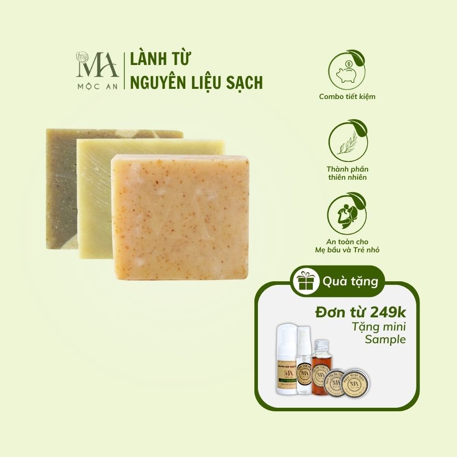 Ảnh Combo 3 Xà Bông Thiên Nhiên Mộc An Chăm Sóc Face & Body, Dưỡng Da Mềm Mịn, Loại Bỏ Tế Bào Chết 2