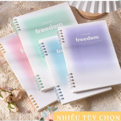 Vở Còng, Sổ Còng B5 A5 Chữ Freedom MESO - Sổ Còng Thay Được Giấy 120 Trang Giấy 100 GSM, Lõi giấy Refill sổ còng