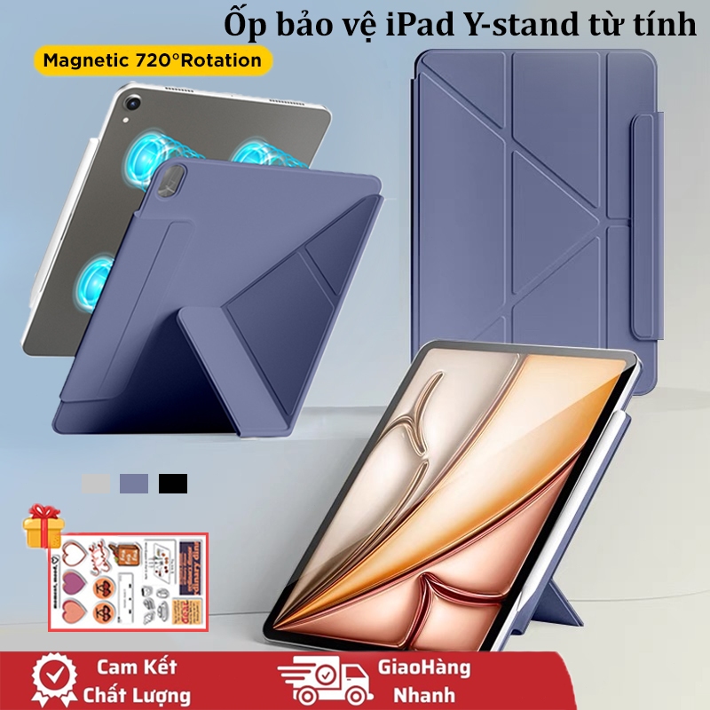 Ốp Lưng iPad từ tính Y-stand Cho Air 6 M2 11 2024 Pro M4 11" Air 4 Air 5 10.9" Gen 10 2022 Pro 11 Đứng Có Giá Đỡ Bút Chì