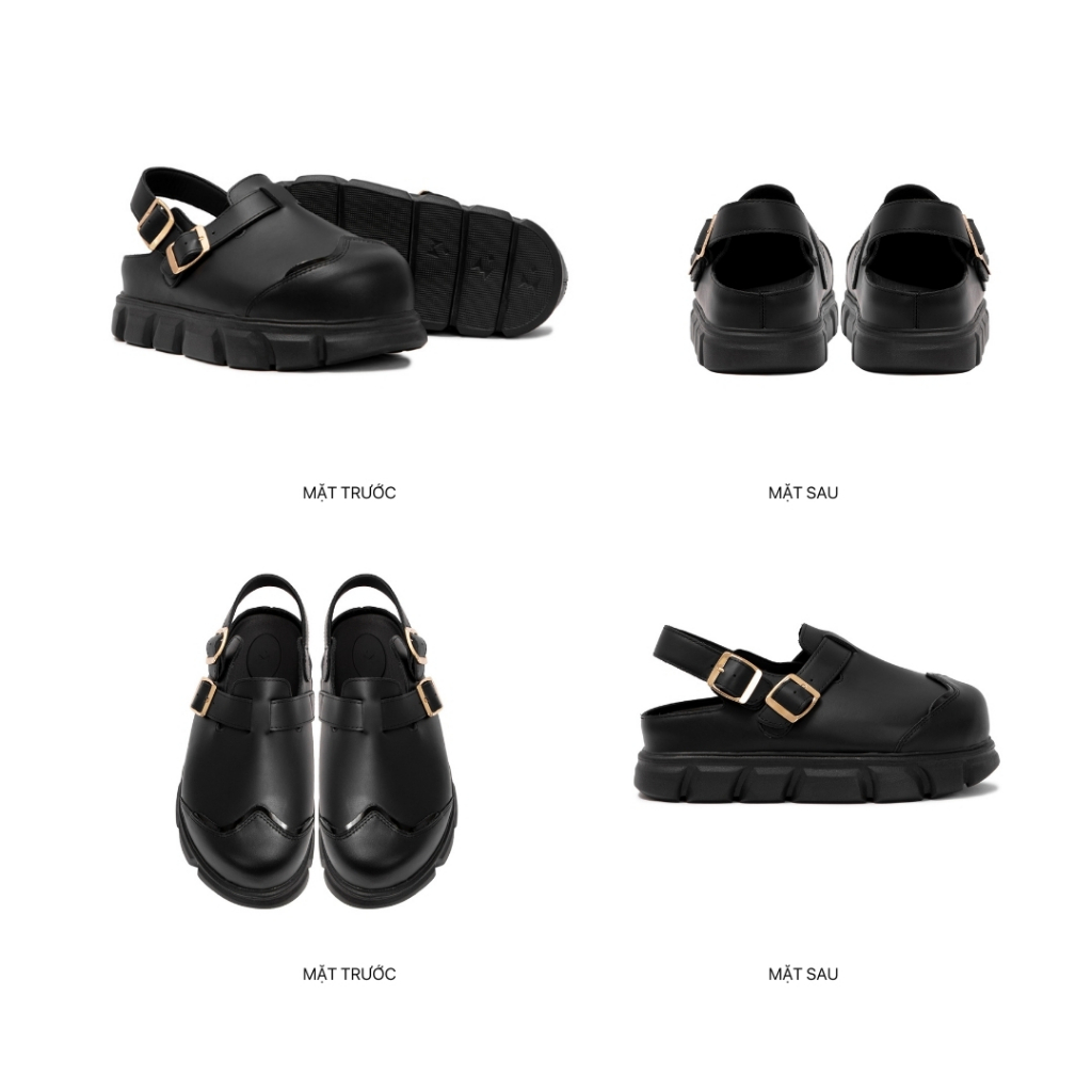 Ảnh Dép sandal bánh mì tăng chiều cao nam nữ THEWOLF HIGH CLOG SANDAL - Đen bóng, Tan, Tobaco, Nâu cà phê 1