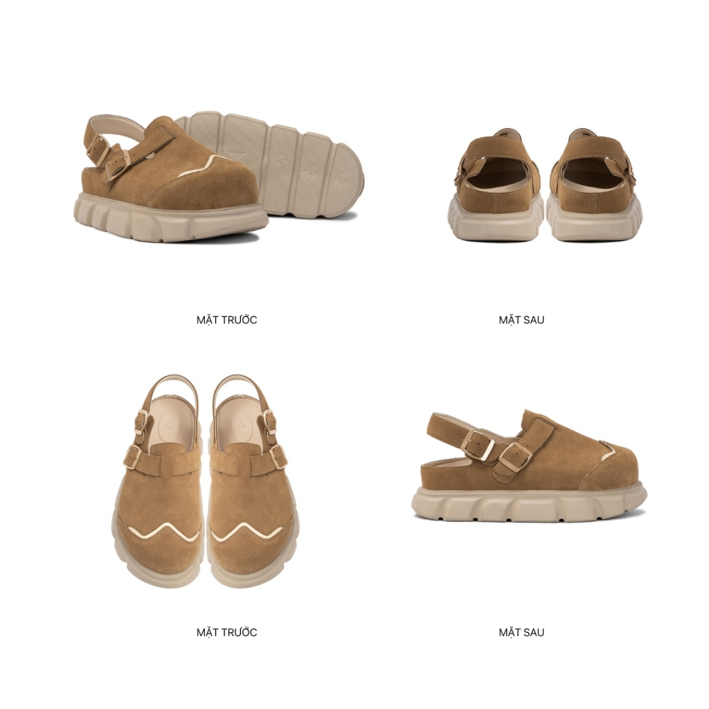 Ảnh Dép sandal bánh mì tăng chiều cao nam nữ THEWOLF HIGH CLOG SANDAL - Đen bóng, Tan, Tobaco, Nâu cà phê 4