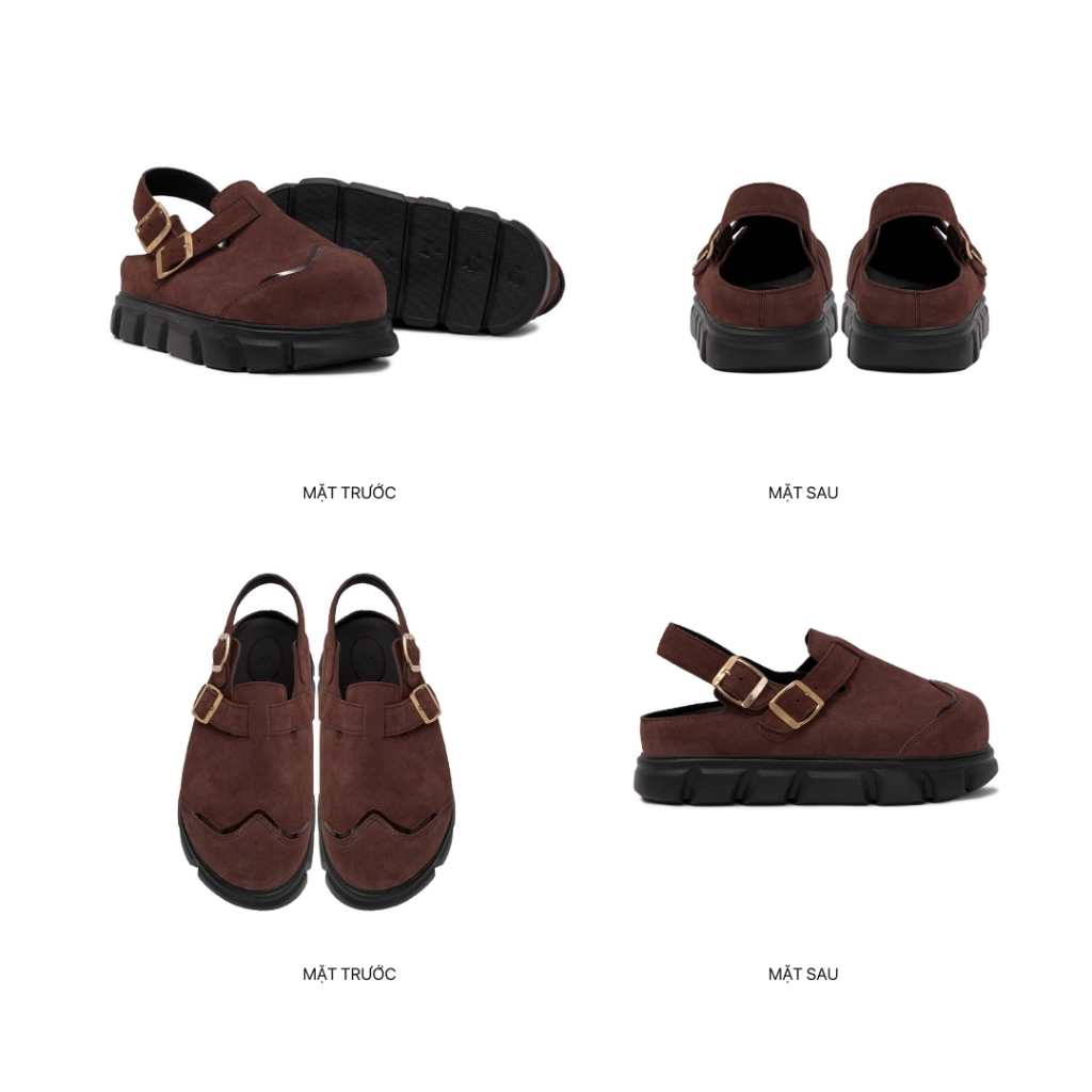 Ảnh Dép sandal bánh mì tăng chiều cao nam nữ THEWOLF HIGH CLOG SANDAL - Đen bóng, Tan, Tobaco, Nâu cà phê 3