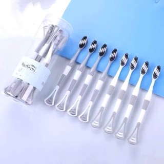 HỘP 8 BÀN CHẢI ĐNHS RĂNG,  Hộp 8 chiếc bàn chải đánh răng 2 in 1 có rơ lưỡi tiện dụng - MA: BANCHAIDANHRANG065