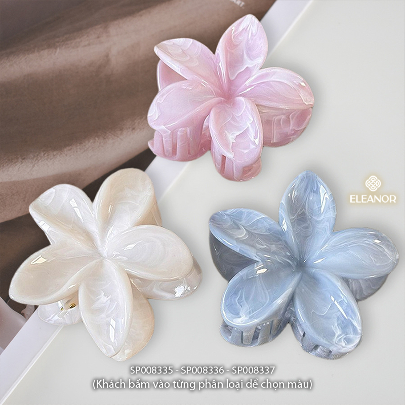 Kẹp tóc nữ càng cua Eleanor Accessories hình hoa sứ nhiều màu kẹp tóc basic phụ kiện tóc 8335