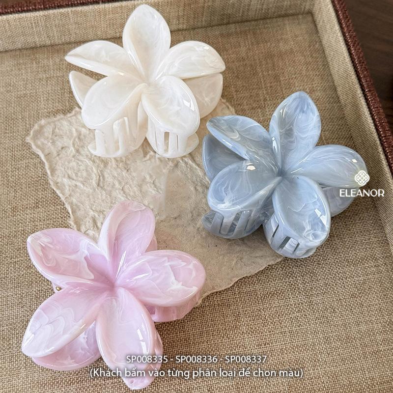 Kẹp tóc nữ càng cua Eleanor Accessories hình hoa sứ nhiều màu kẹp tóc basic phụ kiện tóc 8335