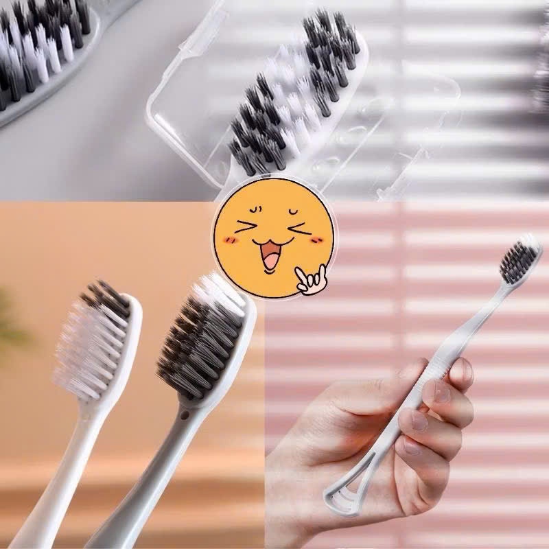 Hộp 8 chiếc bàn chải đánh răng 2 in 1 có rơ lưỡi tiện dụng,  BÀN CHẢI CÓ ĐẦU CẠO LƯỠI - MÃ: BANCHAI553