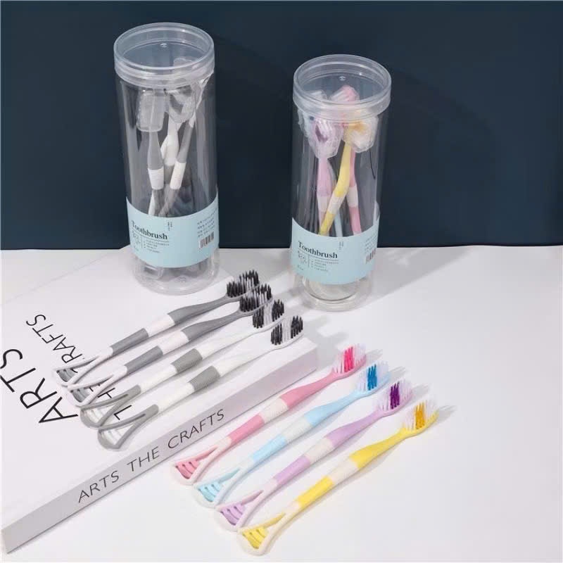 Hộp 8 chiếc bàn chải đánh răng 2 in 1 có rơ lưỡi tiện dụng,  BÀN CHẢI CÓ ĐẦU CẠO LƯỠI - MÃ: BANCHAI553