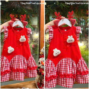 Đầm Noel, Tết, lễ hội, tiệc cho bé gái màu đỏ dáng xòe siêu xinh So