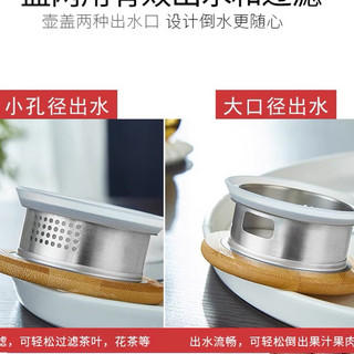 Bình nước thủy tinh chịu nhiệt nắp gỗ, quai vàng (giọt nước