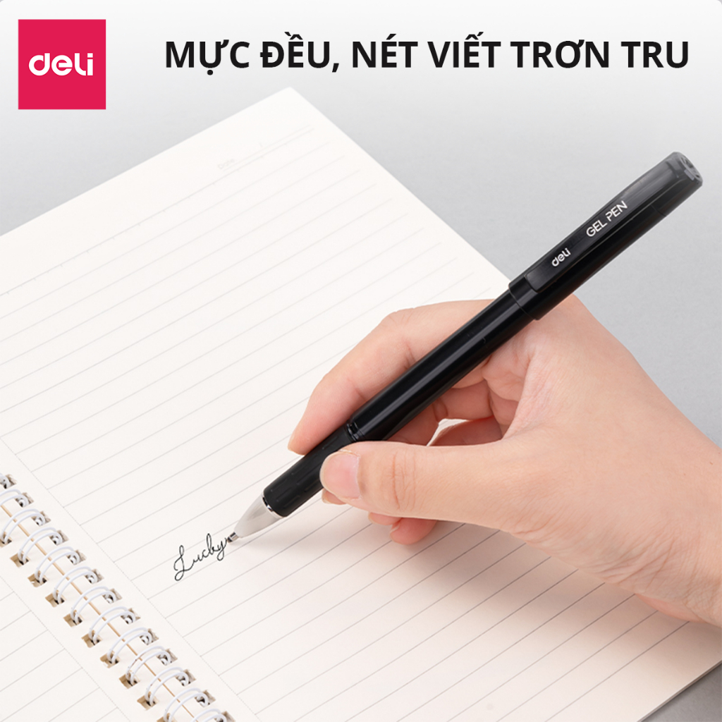 Bút Gel Bút Viết Tiếng Trung Deli Ngòi Đạn 1mm Bút Bi Nước Cho Học Sinh Văn Phòng
