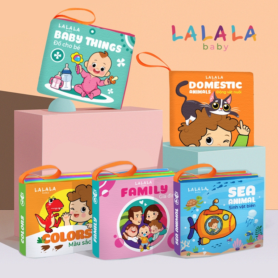 Ảnh Sách Vải Cho Bé Sơ Sinh Lalababy, An Toàn Tuyệt Đối Cho Bé, Kích Thước 12x11cm, 8 Mặt Sột Soạt 4