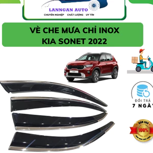 Vè che mưa xe Kia Sonet 2022-2026, viền chỉ INOX siêu đẹp, hàng cao cấp