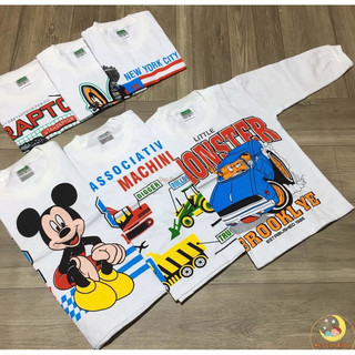 [CHẤT ĐẸP] Áo thun tay dài cotton trắng cho bé mặc nhà/ Áo phông tay dài chất đẹp cho bé