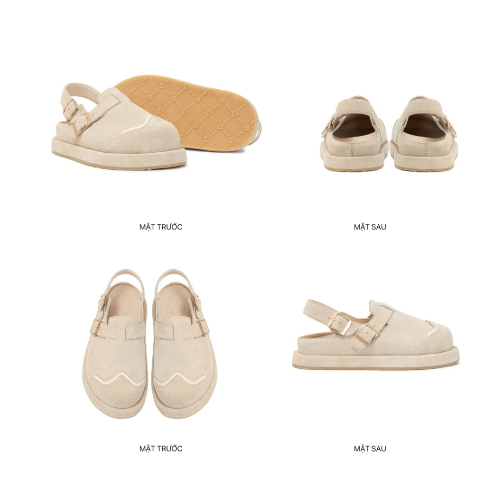 Ảnh Dép Sandal Bánh Mì Nam Nữ THEWOLF LOW CLOG SANDAL - Đen bóng, Đen da lộn, Tan, Tobaco, Nâu cà phê 2