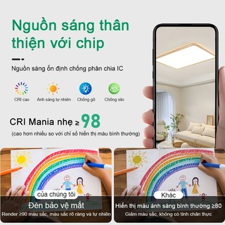 【COD】Đèn trần phòng khách Gogeous 3 màu đèn led trần Phong cách đơn giản gỗ đèn thả trần đẹp phòng ngủ