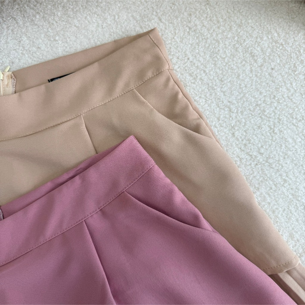 Chân Váy Ngắn Xòe 2 Tầng Bigsize,Chân Váy Xếp Ly Big Size Có Quần Lót Trong Vải Tuyết Mưa Mặc Mát CV2T