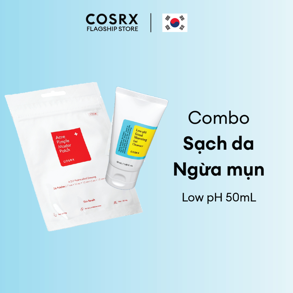Ảnh Combo Sạch Da  Acne Pimple Master Patch 24 Miếng + Sữa Rửa Mặt Low Ph Good Morning 50ml 1