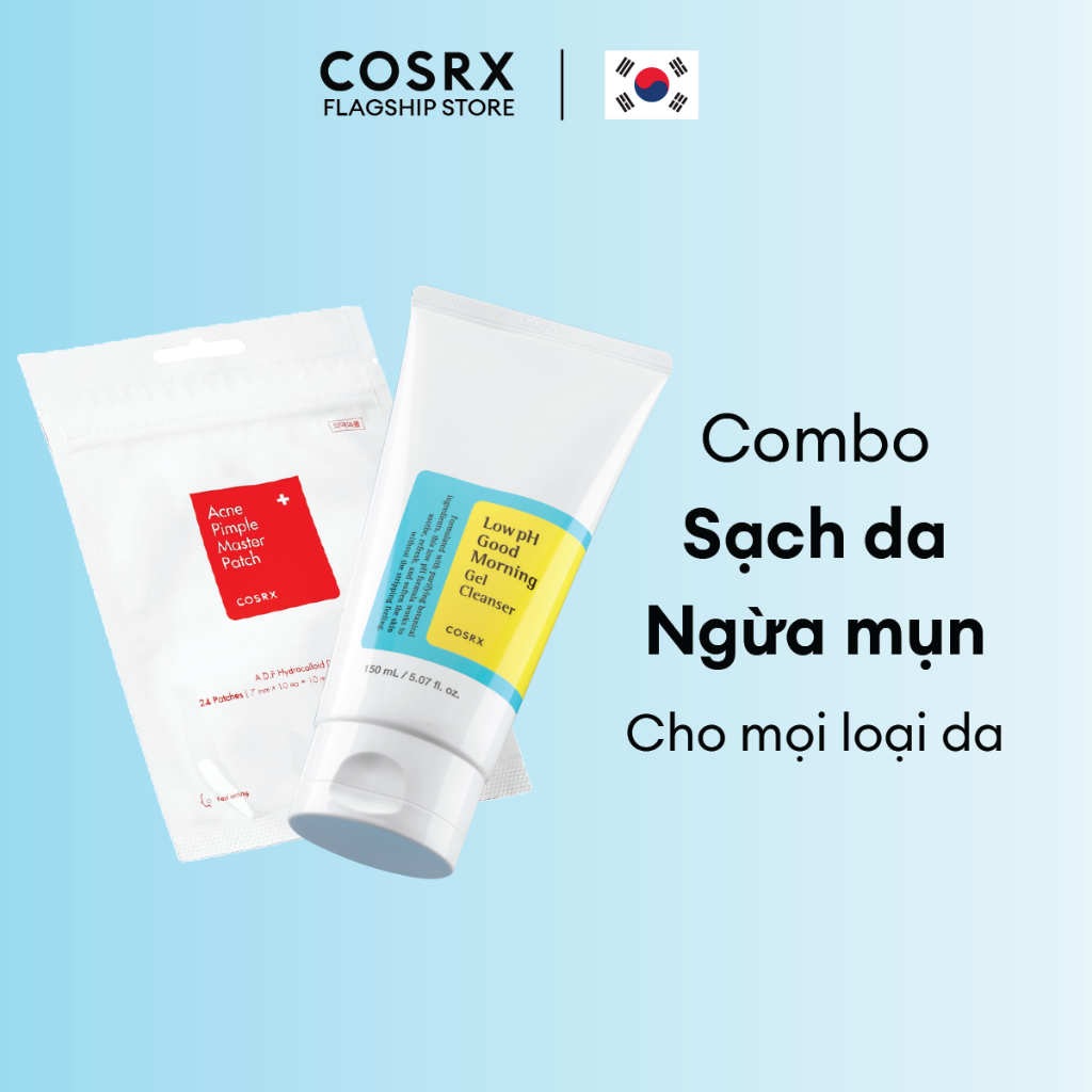 Ảnh Combo Gel Rửa Mặt Tràm Trà Low pH Good Morning 150ml + Miếng dán mụn  Acne Pimple Master Patch 1