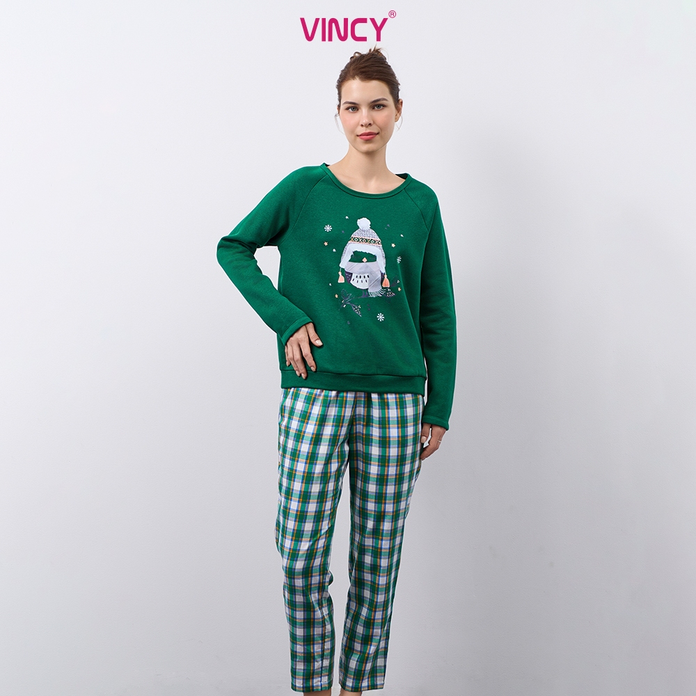 Ảnh BỘ PHỐI QUẦN KATE VỚI ÁO NỈ DÀI TAY IN HÌNH CHO NOEL BTD042W91 2