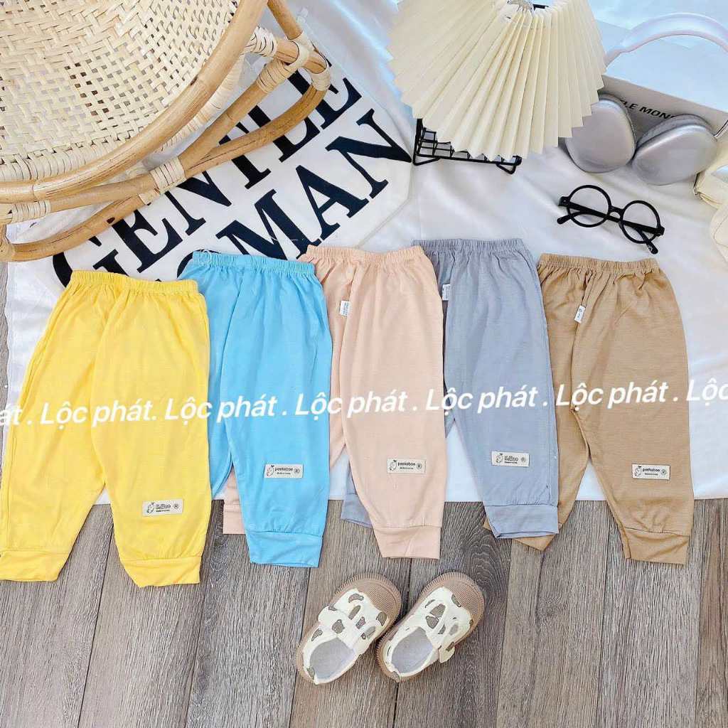 Combo 5 quần dài thun lạnh siêu mềm mại cho cho bé trai, bé gái màu sắc dễ thương size cho bé từ 3 đến 18kg