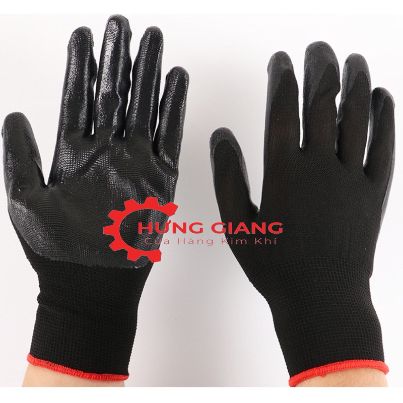 5 Đôi Gang Tay Phủ Cao Su Sơn Xanh, Sơn Đen , CHỐNG TRƠN TRƯỢT SƠN TĨNH ĐIỆN GANG TAY BẢO HỘ LAO ĐỘNG