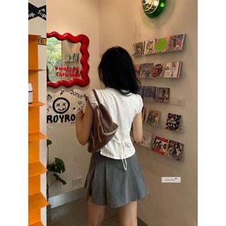 𝐌𝐚𝐫𝐢 𝐓𝐨𝐩 - Áo kiểu nữ, áo sơ mi nữ trắng vải Linen thiết kế viền ren xếp ly nhiennhienvintage NAS00002