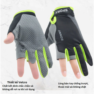 Găng Tay SONNY Hở 3 Ngón Chống Trơn Trượt Câu Cá Chống Tia UV Thoáng Khí Dành Cho NAM Libi House