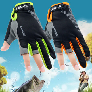 Găng Tay SONNY Hở 3 Ngón Chống Trơn Trượt Câu Cá Chống Tia UV Thoáng Khí Dành Cho NAM Libi House