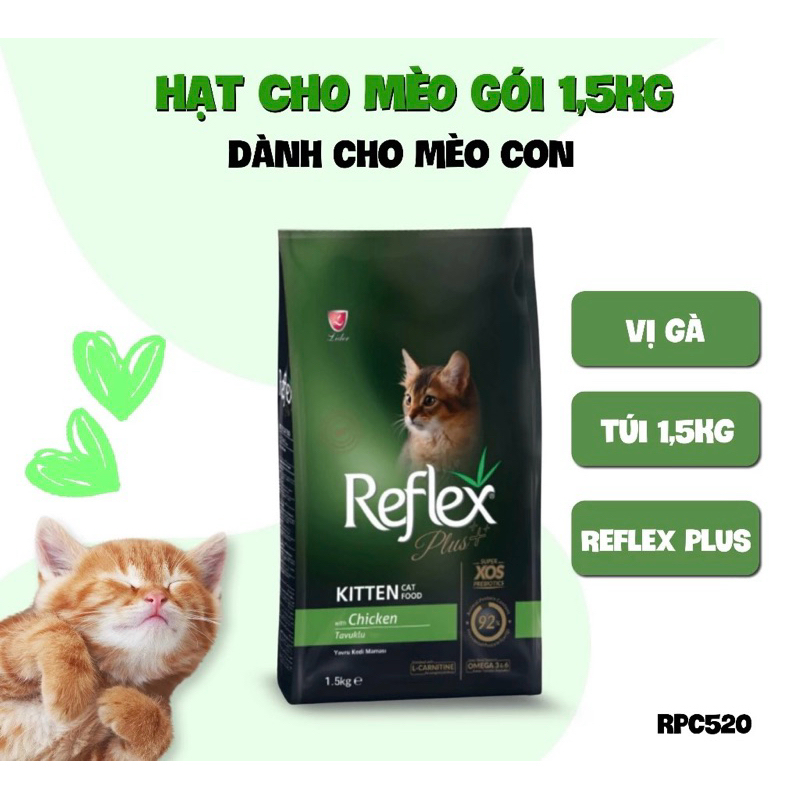 Thức ăn cho mèo. Hạt Reflex Chicken Kitten Plus túi zip 1kg | Shopee ...