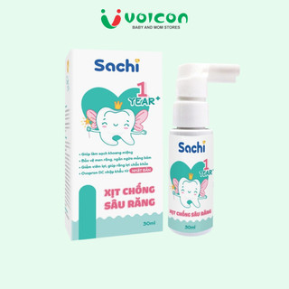 Xịt Chống Sâu Răng Sachi 30ml Cho Bé Từ 1 Tuổi Chiết Xuất Ovopron Nhật Bản Ngừa Viêm Lợi Chắc Răng