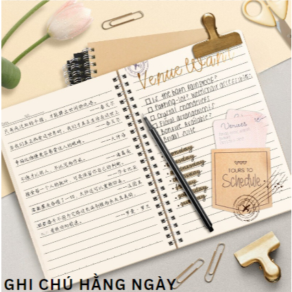Sổ Tay Lò Xo, Sổ Lò Xo A5 B5 MESO 120 Trang Kẻ Ngang 70 GSM - Bìa Giấy Kraft Màu Nâu và Đen, Sổ Gáy xoắn