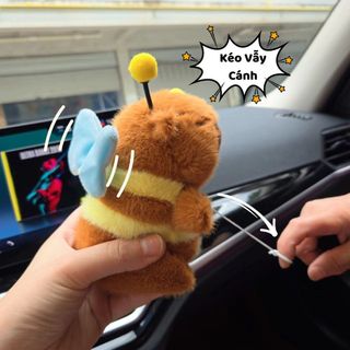 Capybara Ong Vẫy Cánh Có Mùi Thơm Nhẹ Móc Khóa Capybara Con Ong Chuyển Động Kéo Vẫy Cánh